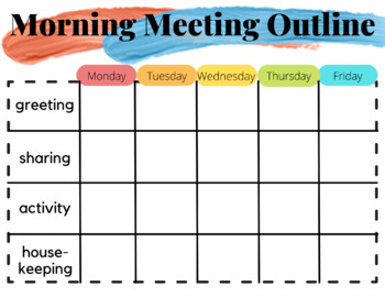 Preview of Morning Meeting Outline