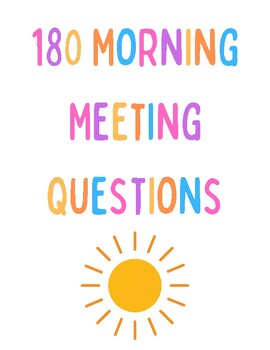 Preview of Morning Meeting Questions