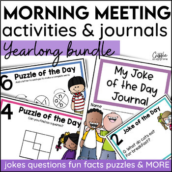 Preview of Morning Meeting Activities Logic Puzzles Question Of The Day & Writing Journals