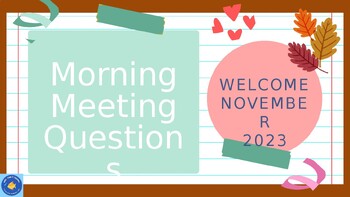 Preview of Morning Meeting Questions: November
