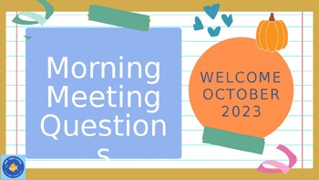 Preview of Morning Meeting Questions: October