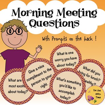 Preview of Morning Meeting Questions for a Student-Led Meeting + Prompts!