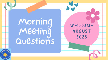 Preview of Morning Meeting Questions for every month of the school year!