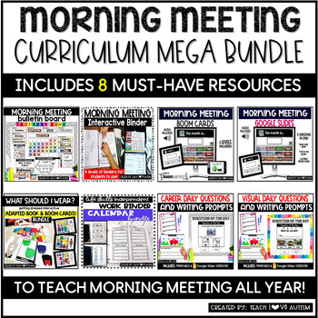 Preview of Morning Meeting Routine Curriculum | Calendar Math | Circle Time Bundle