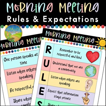 Preview of Morning Meeting & Community Circles Rules and Expectations Poster