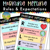 Morning Meeting & Community Circles Rules and Expectations Poster