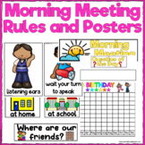 Morning Meeting Rules and Visual Posters for 3K, Pre-K, an