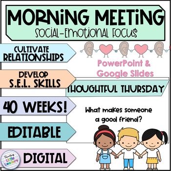 Preview of Morning Meeting SEL Focus | Digital & Editable