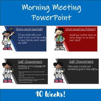 Preview of Morning Meeting SEL PowerPoint 1 (10 weeks!)