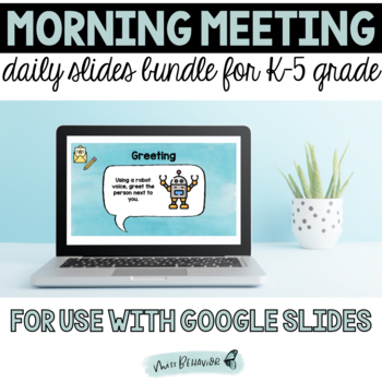 Preview of Morning Meeting SEL Slides: K-5 Grade BUNDLE