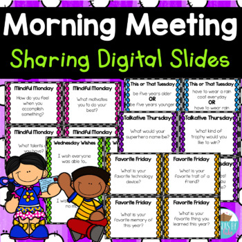 Preview of Morning Meeting Sharing Digital Whiteboard Slides