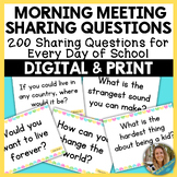 Morning Meeting Sharing Questions- 200 Fun Discussion Questions