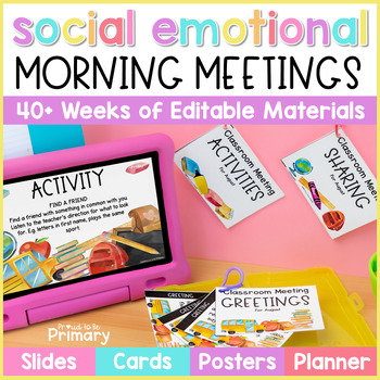 Preview of Morning Meeting Slides - Activities, Questions, Greetings - Social Emotional SEL