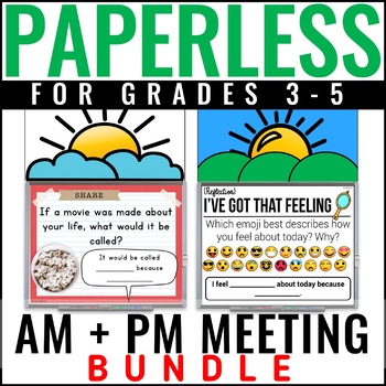 Preview of Morning Meeting Slides + Afternoon Meeting Slides - Upper Grades BUNDLE