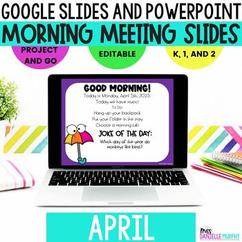 Preview of Morning Meeting Slides April l Morning Meeting Google Slides