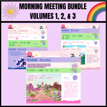 Preview of 25 Weeks (125 pages) of Morning Meeting Slides - Bundle