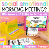 Morning Meeting Slides Cards - Activities, Share, Greetings Social Emotional SEL