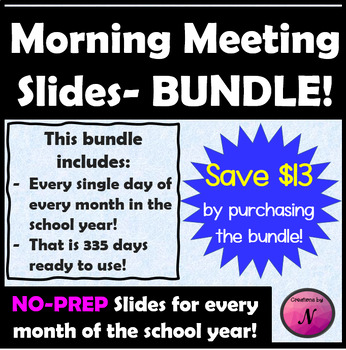 Preview of Morning Meeting Slides- FULL YEAR BUNDLE