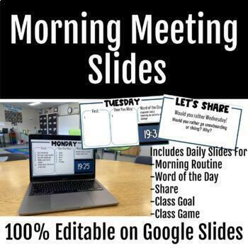 Preview of Morning Meeting Slides | Full Year Bundle | Editable