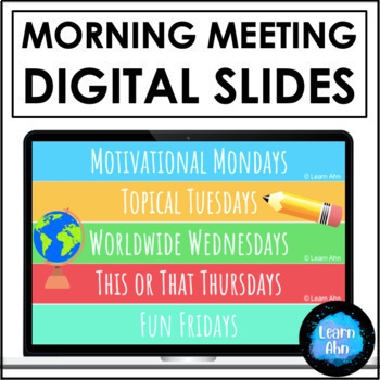 Preview of Morning Meeting Slides ⭐ Middle School SEL Discussion Prompts | FULL YEAR