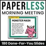 Morning Meeting Slides - Morning Meeting Activities + Greetings Bundle for K-2