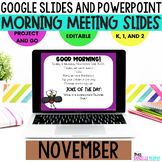 Morning Meeting Slides November l Google Slides l Powerpoint