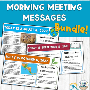 Preview of Morning Meeting Slides | Year-Long BUNDLE