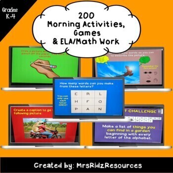 Preview of Morning Activities, Games & Whole Group Fun Activities - EDITABLE-