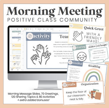 Preview of Morning Meeting Slides  l  Positive Classroom Community  l  Digital Resource