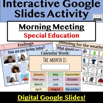 Preview of Morning Meeting Special Education Google Slides