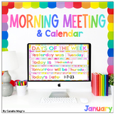 Morning Meeting and Calendar for January PowerPoint and Go
