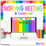 Digital March Morning Meeting Slides and Calendar PowerPoi