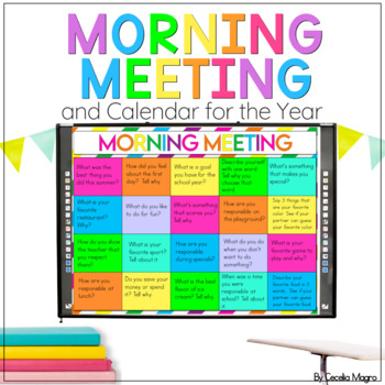 Preview of Morning Meeting and Calendar for the Year Bundle PowerPoint and Google Slides