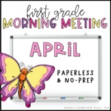 Morning Meeting for First Grade | April | Google Slides | 