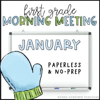 Preview of Morning Meeting for First Grade | January | Google Slides | PowerPoint