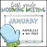 Morning Meeting for First Grade | January | Google Slides 
