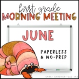 Morning Meeting for First Grade | June | Google Slides | P
