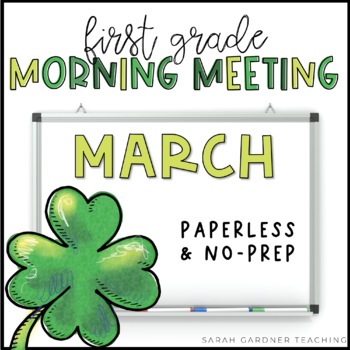 Preview of Morning Meeting for First Grade | March | Google Slides | PowerPoint