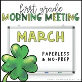 Morning Meeting for First Grade | March | Google Slides | 