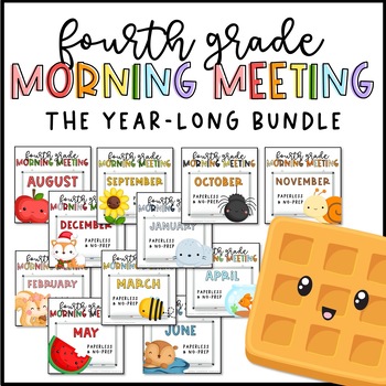 Preview of Morning Meeting for Fourth Grade | YEAR-LONG BUNDLE | Google Slides | PowerPoint