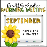Morning Meeting for Fourth Grade | September | Google Slid