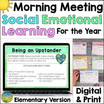 Preview of Morning Meeting for SEL - Elementary Activities & Slides
