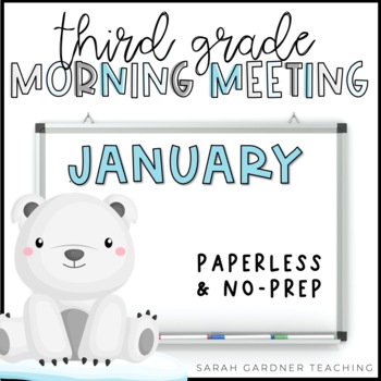 Preview of Morning Meeting for Third Grade | January | Paperless & No-Prep