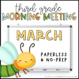 Morning Meeting for Third Grade | March | Google Slides | 