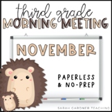 Morning Meeting for Third Grade | November | Google Slides