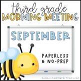 Morning Meeting for Third Grade | September | Google Slide