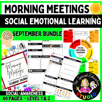 Preview of Morning Meeting social emotional learning activities autism September BUNDLE