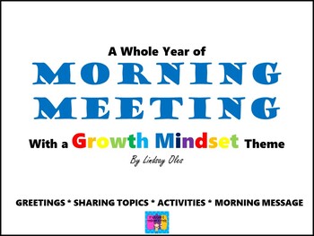 Preview of Morning Meeting with a Growth Mindset Theme