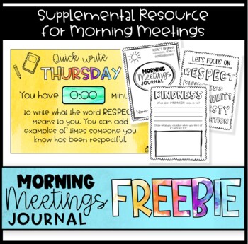 Preview of Morning Meetings Journal for Character Development | Social Emotional Learning