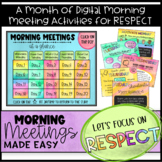 Morning Meetings Made Easy RESPECT | Month of Digital SEL 